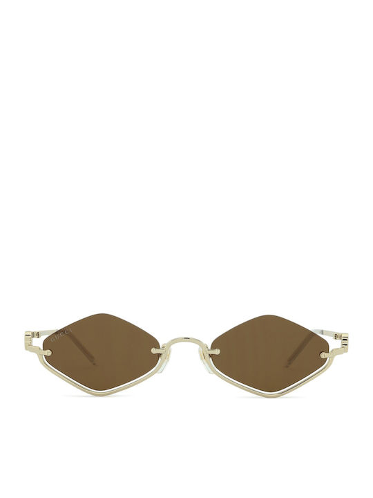 Gucci Unisex Ochelari de soare cu Auriu Cadru și Maro Lentilă GG1604S 002