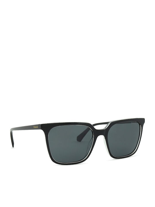Polaroid Unisex Sunglasses with Black Plastic Frame and Black Lens PLD4163/S 7C5/55