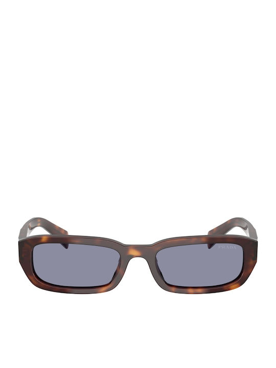 Prada Unisex Γυαλιά Ηλίου με Καφέ Ταρταρούγα Κοκκάλινο Σκελετό και Μωβ Φακό