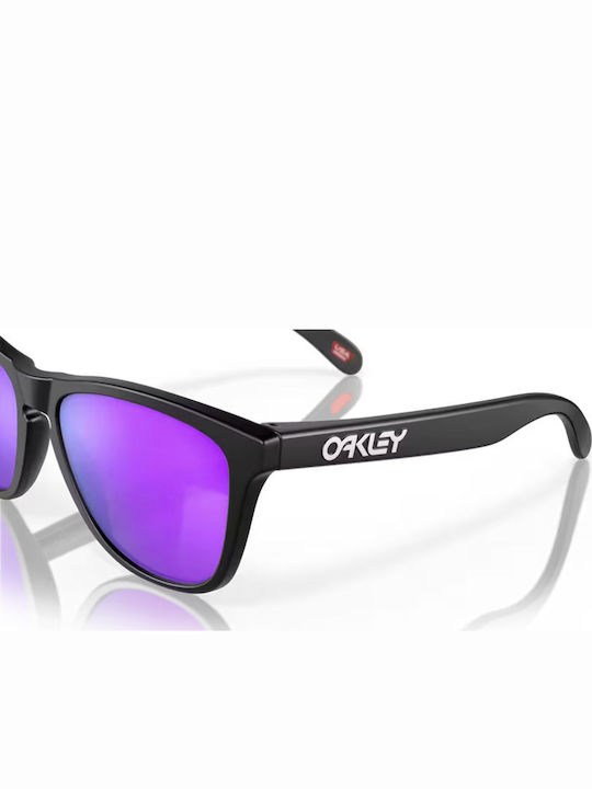 Oakley Frogskins Men's Sunglasses with Black Plastic Frame and Purple Mirror Lens OO9013-H6