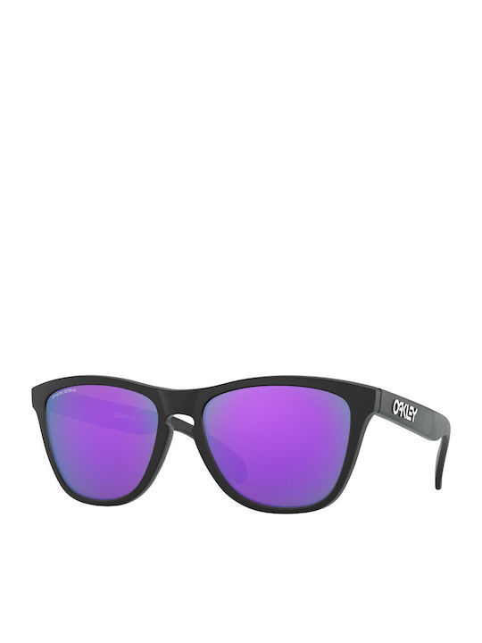 Oakley Frogskins Men's Sunglasses with Black Plastic Frame and Purple Mirror Lens OO9013-H6
