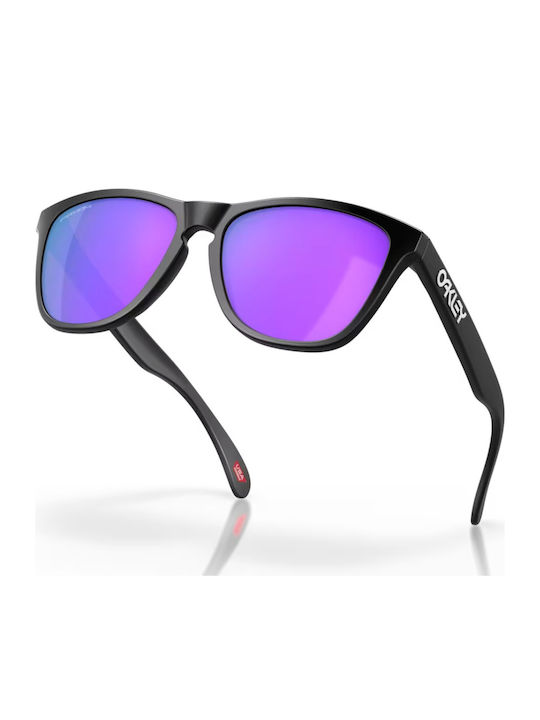 Oakley Frogskins Men's Sunglasses with Black Plastic Frame and Purple Mirror Lens OO9013-H6