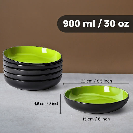 Miamio Green Ceramic Dinnerware Set 6pcs
