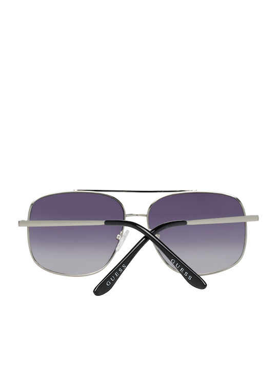 Guess Men's Sunglasses with Silver Metallic Frame and Grey Gradient Lenses GF0207 10B