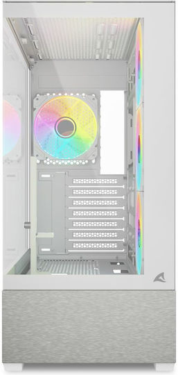 Sharkoon AK7 ARGB Gaming Midi-Turm Computergehäuse mit Seitenfenster Weiß