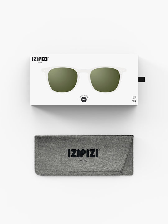 Izipizi Unisex Sunglasses with Transparent Plastic Frame and Green Polarized Lens