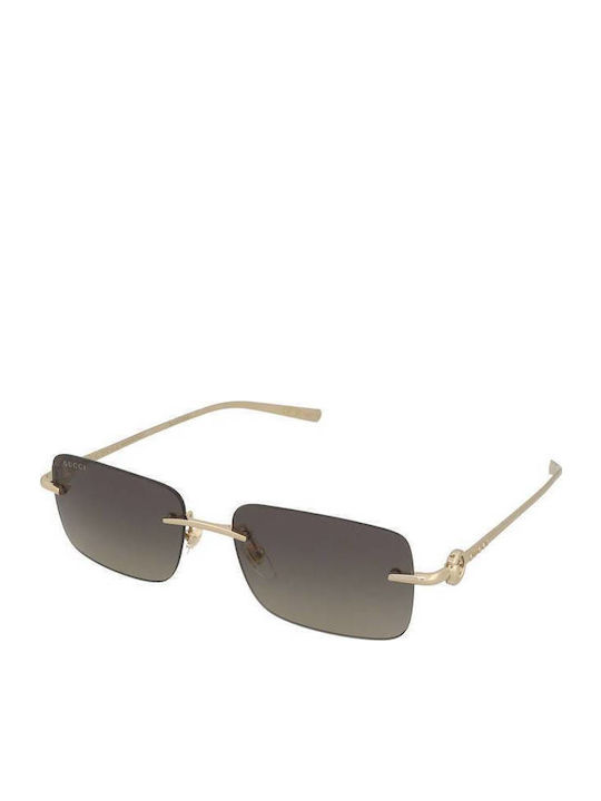 Gucci Unisex Γυαλιά Ηλίου με Χρυσό Μεταλλικό Σκελετό και Χρυσό Ντεγκραντέ Φακό GG1703S 005