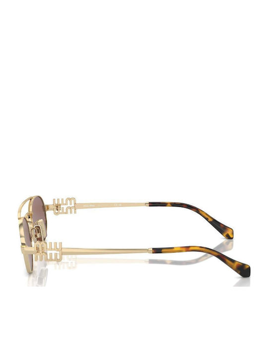 Unisex Sonnenbrillen mit Gold Metallischer Rahmen und Braune Spiegel Gläser