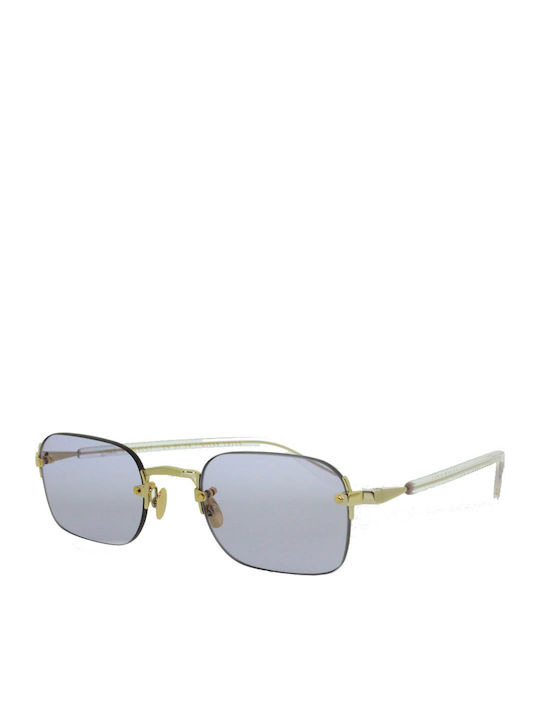 Gast Domsa Unisex Sunglasses with Gold Metal Frame and Purple Lens