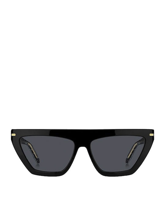 Boss Women's Sunglasses with Black Plastic Frame and Black Lens BOSS 1609/S 807/IR
