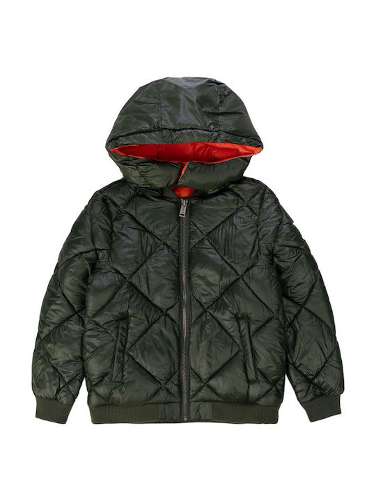 Kids' Bomber with Hood Khaki