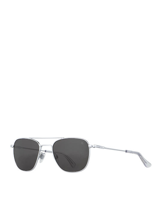 American Optical Original Pilot Men's Sunglasses with Silver Metal Frame and Gray Lens