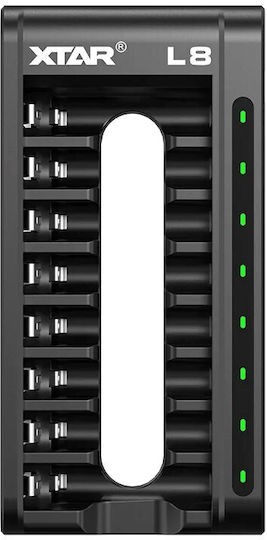 XTAR USB Зарядно 8 за батерии Ni-MH Размер AA/AAA в Черен цвят