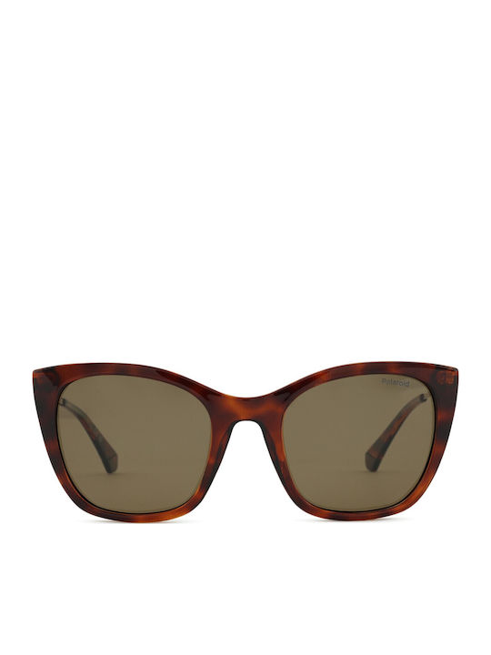 Polaroid Feminini Ochelari de soare cu Maro Tortoise Cadru și Maro Polarized Lentilă PLD4144/S/X 086/SP