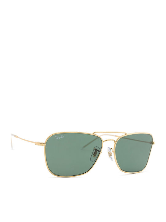 Ray Ban Caravan Reverse Unisex Γυαλιά Ηλίου με Χρυσό Μεταλλικό Σκελετό και Πράσινο Φακό RB0102 001/VR