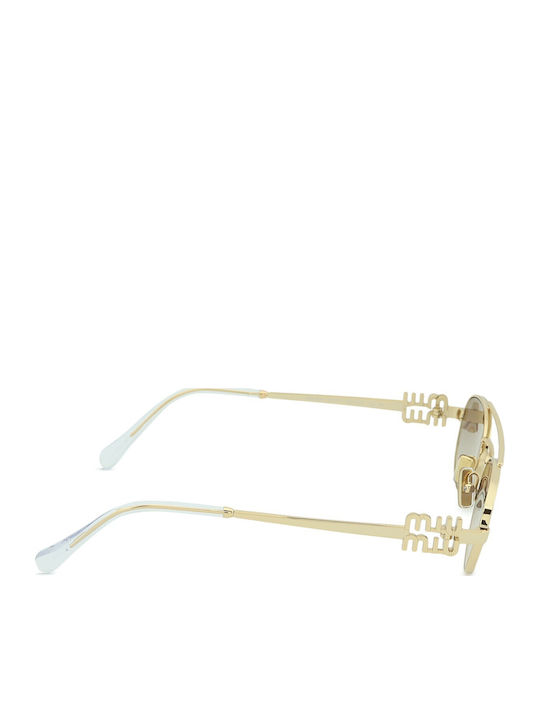Women's Sunglasses with Gold Metal Frame and Gold Lens