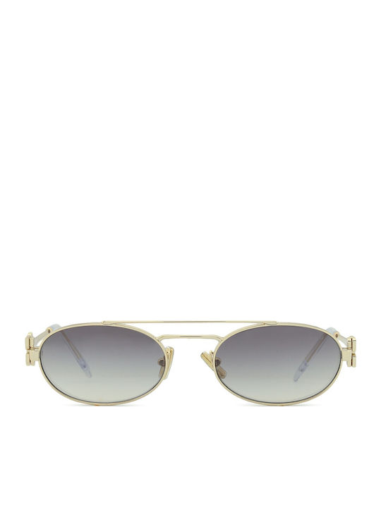Women's Sunglasses with Gold Metal Frame and Gold Lens