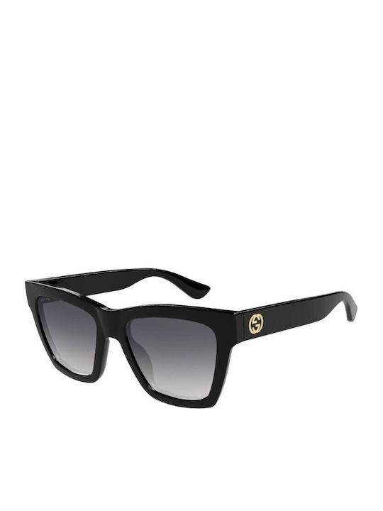 Gucci Women's Sunglasses with Black Plastic Frame and Gray Gradient Lens GG1714S 001