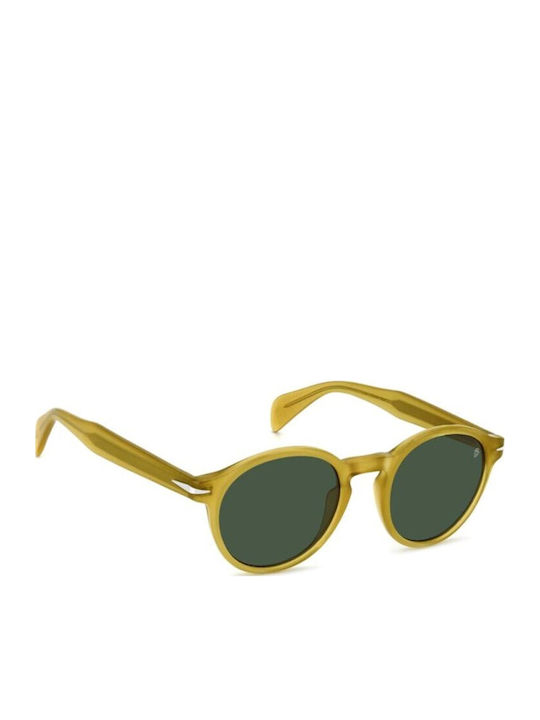 David Beckham Unisex Sunglasses with Yellow Plastic Frame and Green Lens DB 1178/S 40G/QT