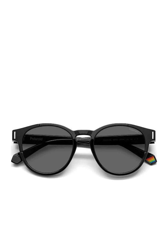 Polaroid Men's Sunglasses With Black Horn-Rimmed Frame And Grey Polarized Lens PLD6175/S 807/M9