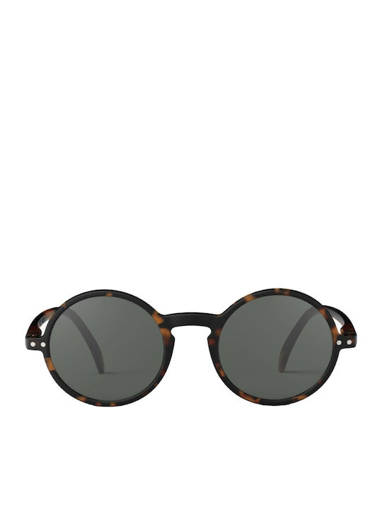 Izipizi #G Unisex Sunglasses with Brown Tartaruga Plastic Frame and Black Lens