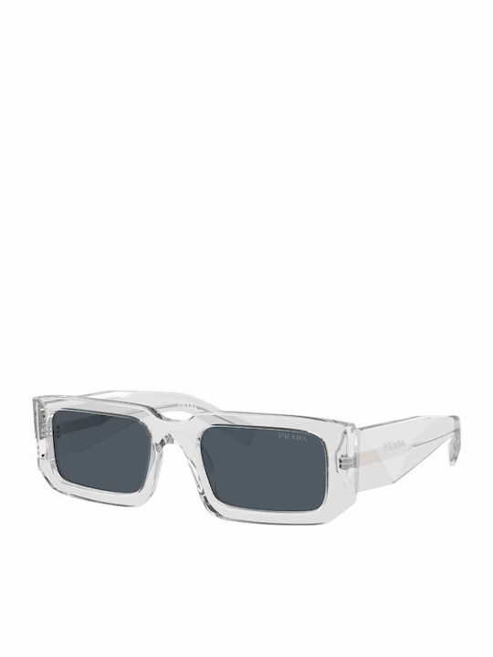 Prada Unisex Sunglasses with Transparent Plastic Frame and Gray Lens PR06YS 12R09T