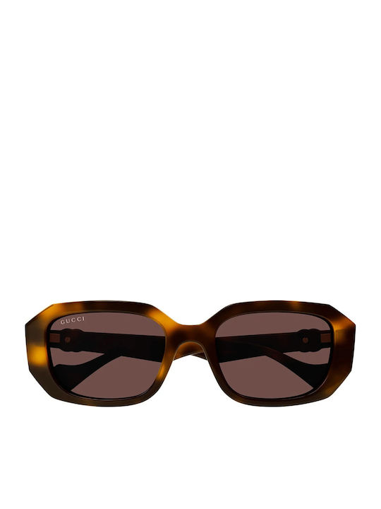 Gucci Damen Sonnenbrille mit Braun Schildkröte Kunststoff Gestell und Braun Linse GG1535S 002