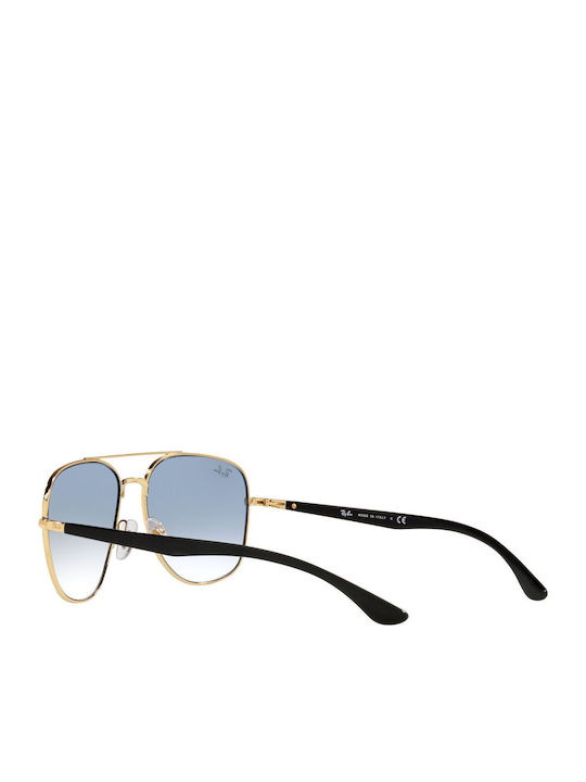 Ray Ban Унисекс Слънчеви Очила с Черна Метална Рамка и Сини Преливащи Стъкла RB3683 9000/3F