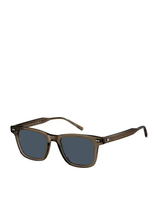 Tommy Hilfiger Men's Sunglasses with Brown Plastic Frame and Blue Lens TH2127/S 09Q/KU