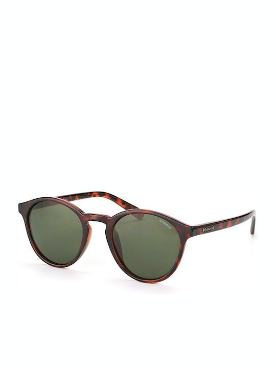 Polaroid Herren Sonnenbrille mit Braun Schildkröte Kunststoff Gestell und Grün Polarisiert Linse 353089