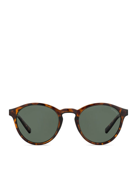 Polaroid Herren Sonnenbrille mit Braun Schildkröte Kunststoff Gestell und Grün Polarisiert Linse 353089