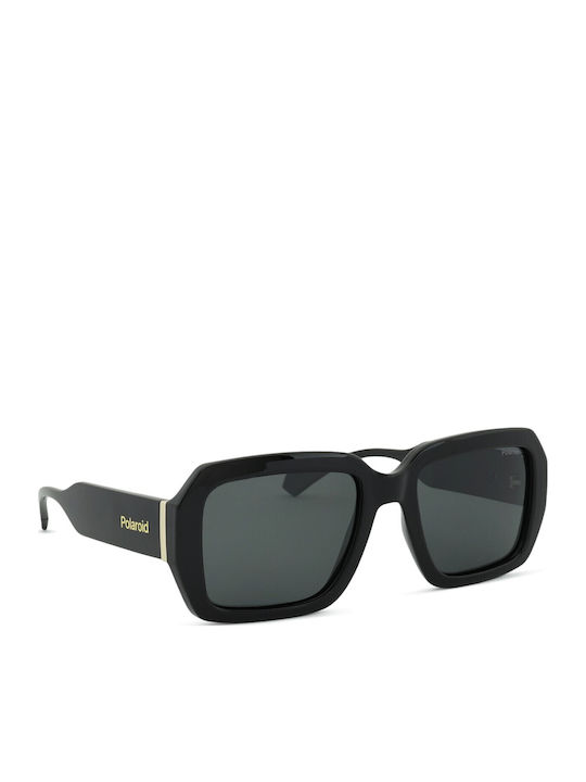 Polaroid Unisex Sunglasses With Black Horn-Rimmed Frame And Grey Lens pld6223/s/x 807/M9