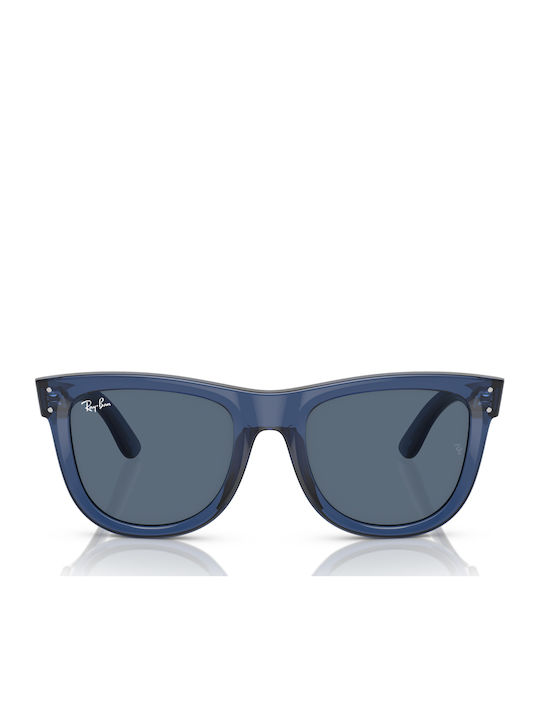 Ray Ban Wayfarer Reverse Unisex Sunglasses with Navy Blue Plastic Frame and Blue Lens RB0502S 6708/3A