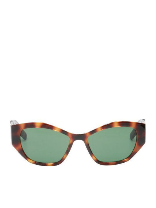 Karl Lagerfeld Women's Sunglasses with Brown Tartaruga Plastic Frame and Green Lens KL6086S-240