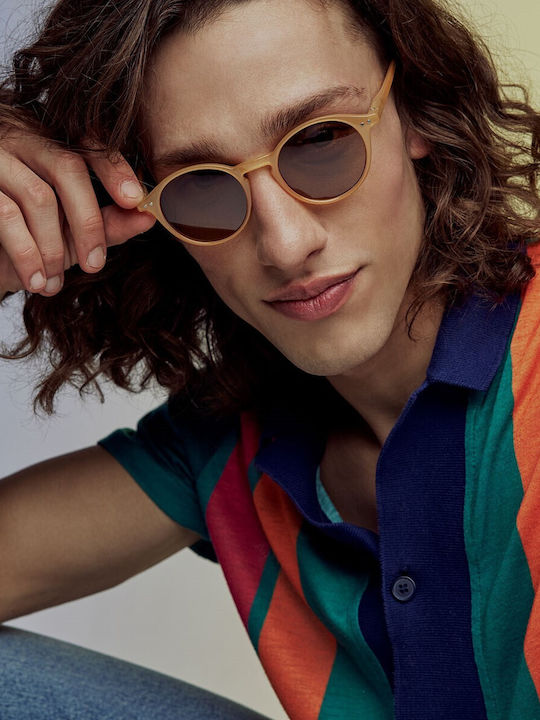 Spello Yellow Sunglasses with Horn-Rimmed Frame