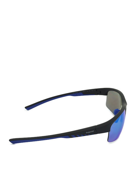 Polaroid Bărbătești Ochelari de soare cu Negru Cadru și Albastru Oglindă Lentilă PLD7018/N/S 0VK/5X