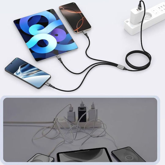 Tech-Protect Ultraboost USB to Lightning / Type-C Cable 3A Γκρι 1.2m