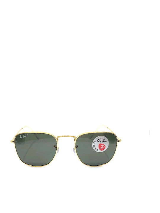 Ray Ban Frank Unisex Γυαλιά Ηλίου με Χρυσό Μεταλλικό Σκελετό και Πράσινο Polarized Φακό RB3857 919658
