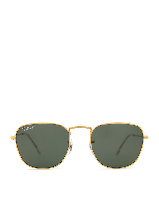Ray Ban Frank Unisex Γυαλιά Ηλίου με Χρυσό Μεταλλικό Σκελετό και Πράσινο Polarized Φακό RB3857 919658