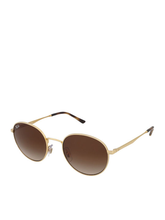 Ray Ban Унисекс Слънчеви Очила с Златен Метален Рамка и Кафяв Преливащ Лещи RB3681 001/13