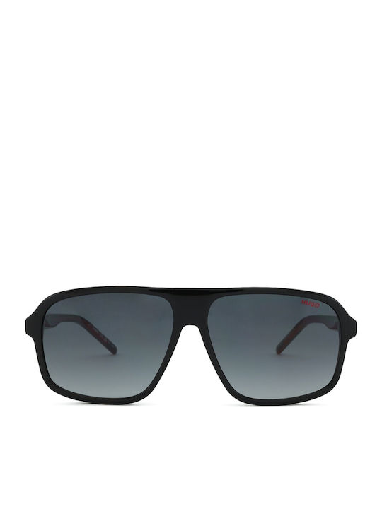 Unisex Sunglasses with Black Plastic Frame and Gray Gradient Lens