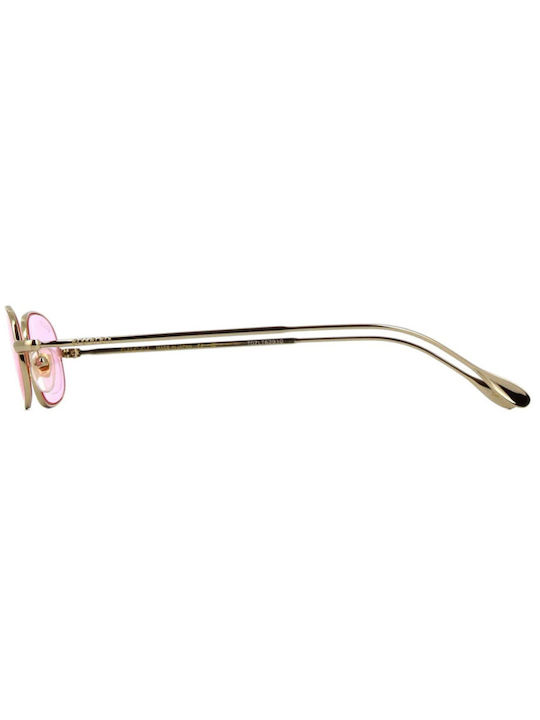 Gucci Unisex Sonnenbrille mit Gold Metall Gestell und Rosa Linse GG1648S 005