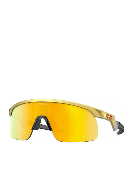 Oakley Youth Men's Sunglasses with Yellow Plastic Frame and Yellow Mirror Lens OJ9010-08