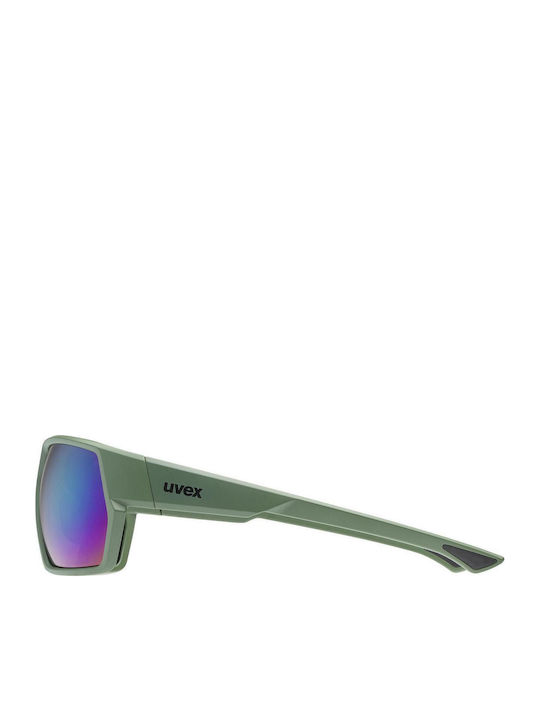 Uvex Sportstyle Unisex Γυαλιά Ηλίου με Πράσινο Κοκκάλινο Σκελετό και Πολύχρωμο Καθρέφτη Φακό S5330597716
