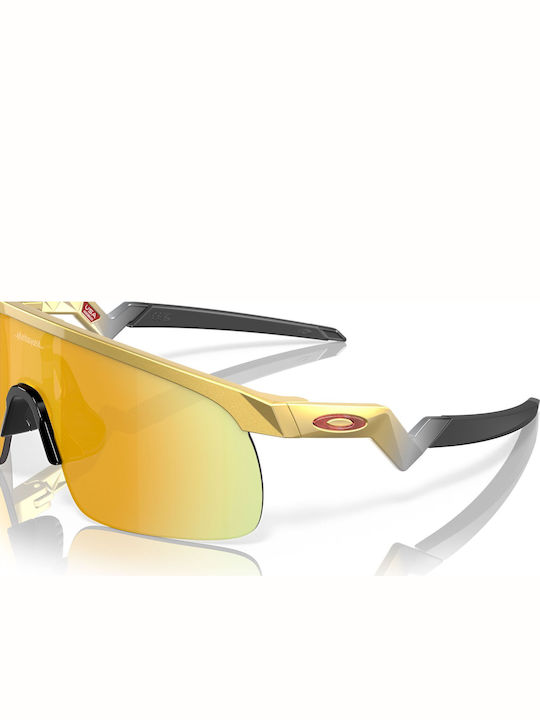 Oakley Youth Men's Sunglasses with Yellow Plastic Frame and Yellow Mirror Lens OJ9010-08
