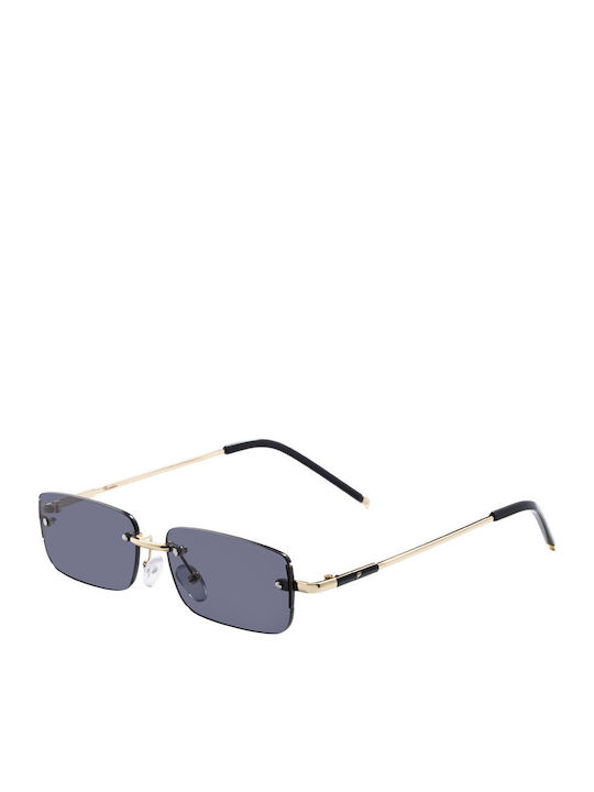 Imola Unisex Sunglasses with Gold Frame and Black Lens 9074 c1