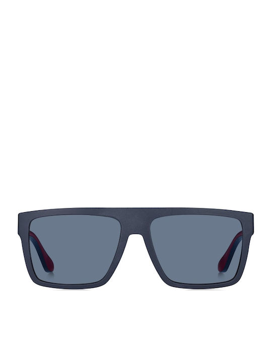 Tommy Hilfiger Men's Sunglasses with Navy Blue Plastic Frame and Blue Lens