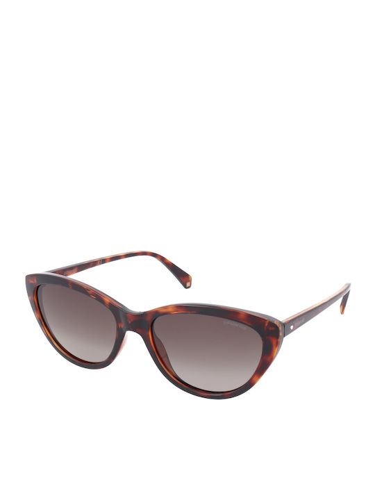 Polaroid Women's Sunglasses with Brown Tartaruga Plastic Frame and Brown Gradient Polarized Lens PLD4080/S 086LA
