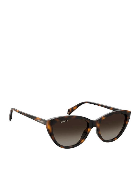 Polaroid Women's Sunglasses with Brown Tartaruga Plastic Frame and Brown Gradient Polarized Lens PLD4080/S 086LA