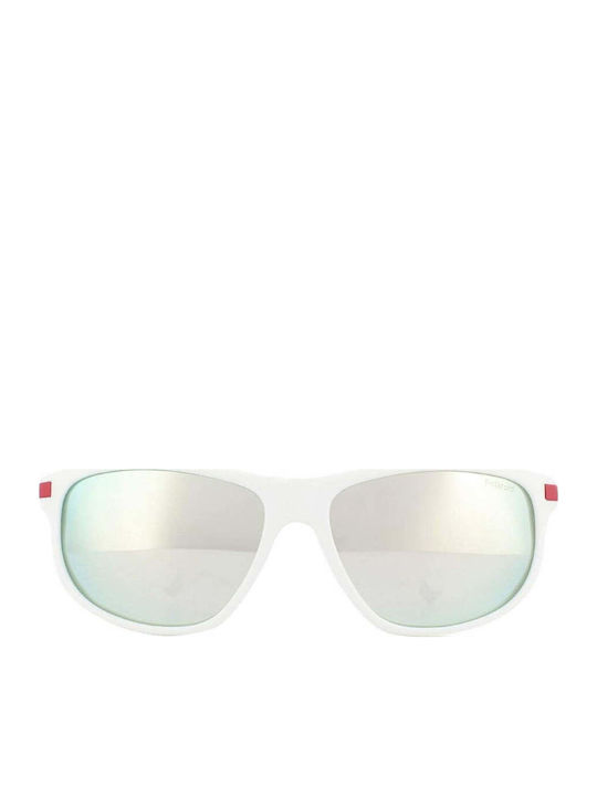 Polaroid Men's Sunglasses with White Plastic Frame and Gray Polarized Lens PLD2099/S 7DM/EX